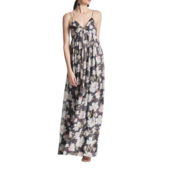 Sachin + Babi NEW Size 8 Jessica Floral V Neck Empire Waist Gown Ebony Garden - Picture 1 of 10